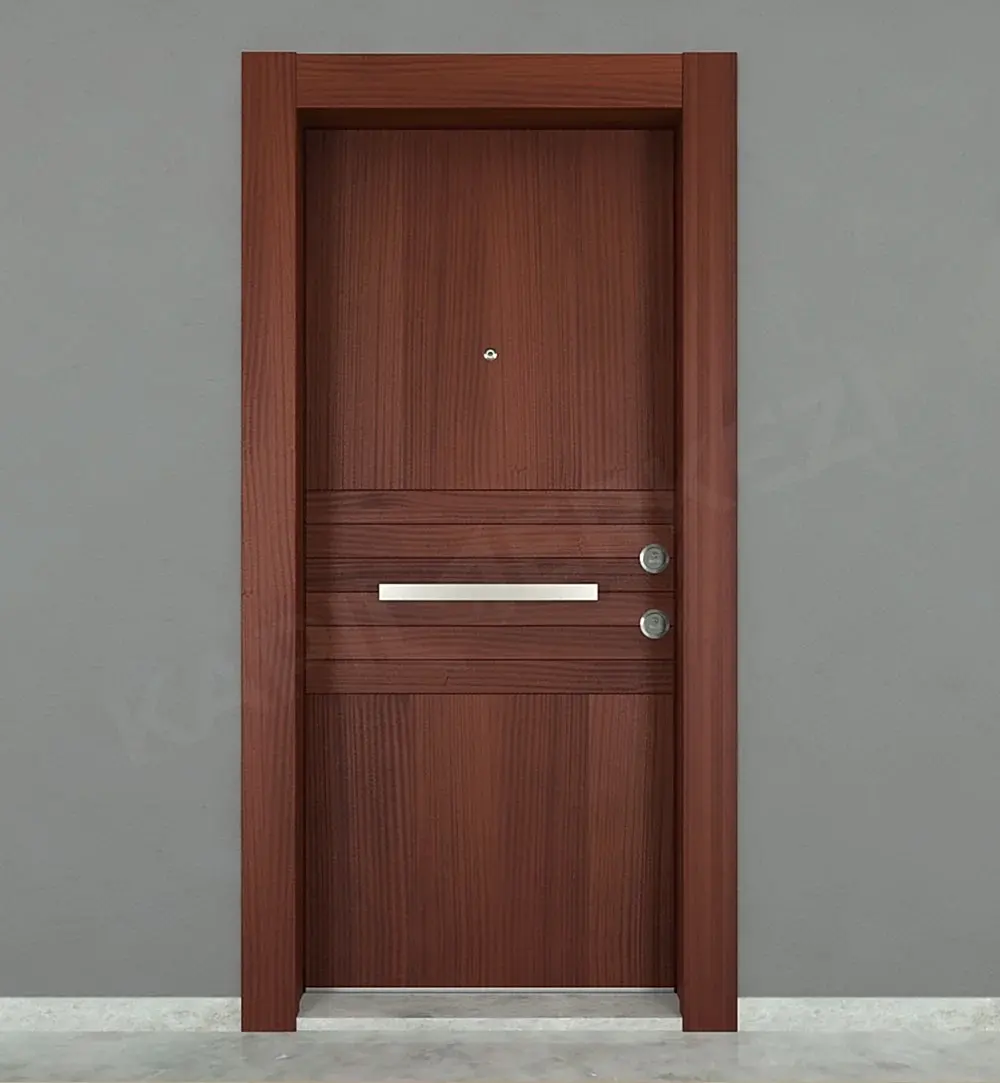 KM102CK Ahşap Maun Kaplama Çelik Kapı