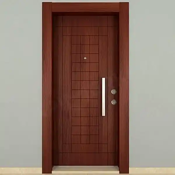 KM105CK Ahşap Maun Kaplama Çelik Kapı