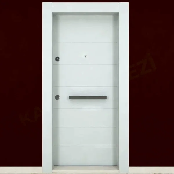 KM111CK Ahşap Lake Beyaz Renk Çelik Kapı