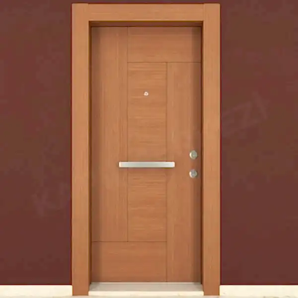 KM116CK Ahşap Tik Kaplama Çelik Kapı
