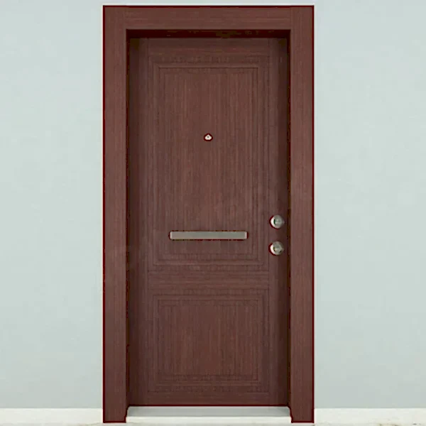 KM204CK Ahşap Tik Kaplama Çelik Kapı