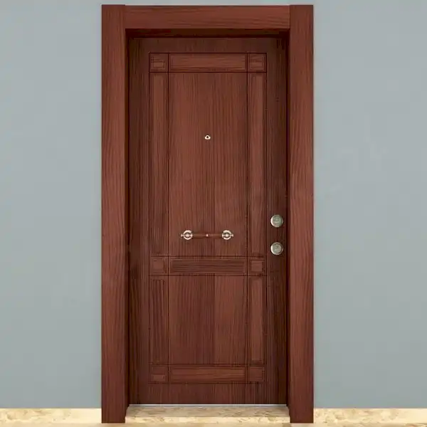 KM205CK Ahşap Maun Kaplama Çelik Kapı