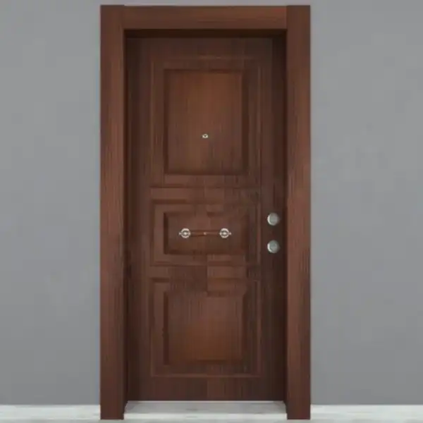 KM207CK Ahşap Maun Kaplama Çelik Kapı