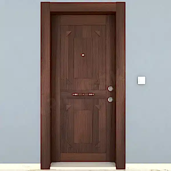 KM209CK Ahşap Maun Kaplama Çelik Kapı