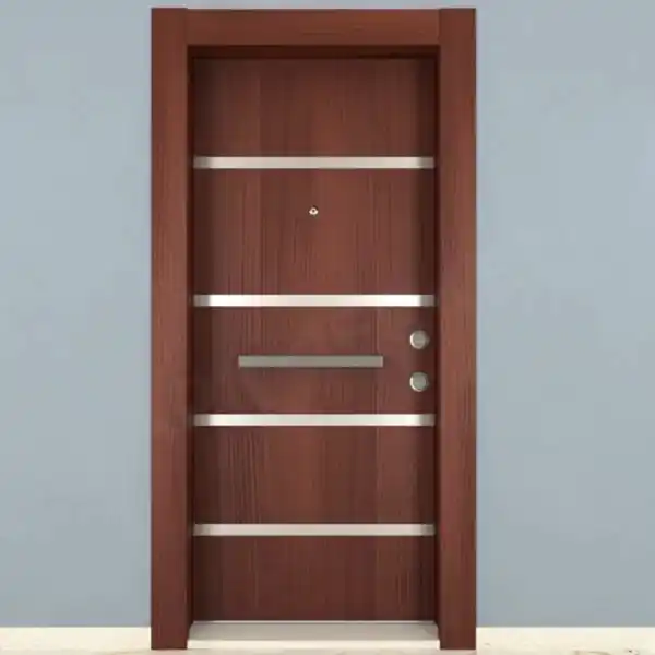 KM306CK Ahşap Maun Kaplama Çelik Kapı