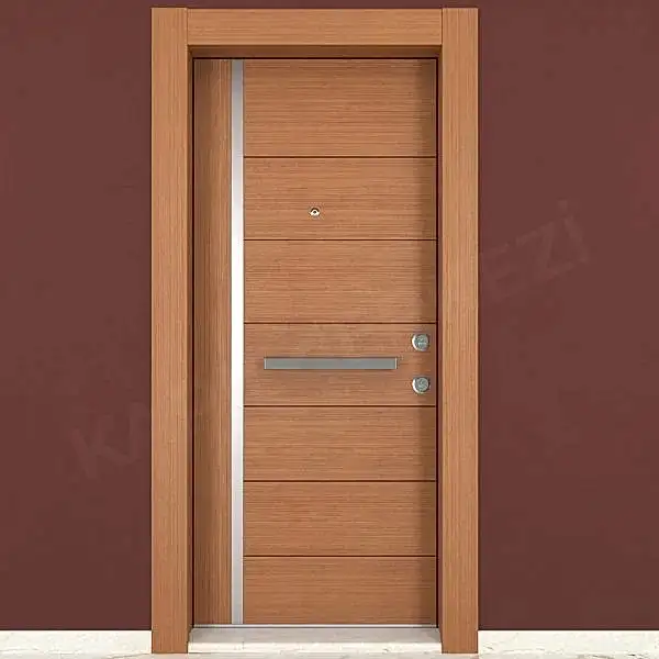 KM309CK Ahşap Tik Kaplama Çelik Kapı