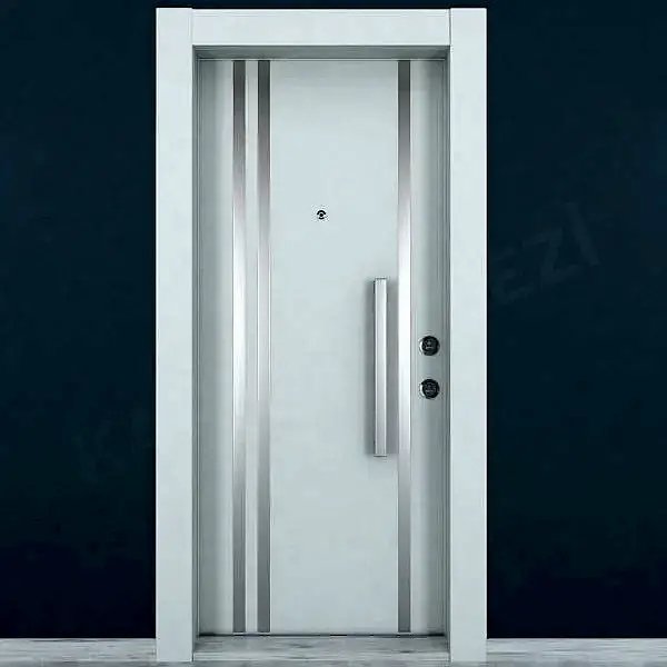 KM311CK Ahşap Beyaz Lake Çelik Kapı