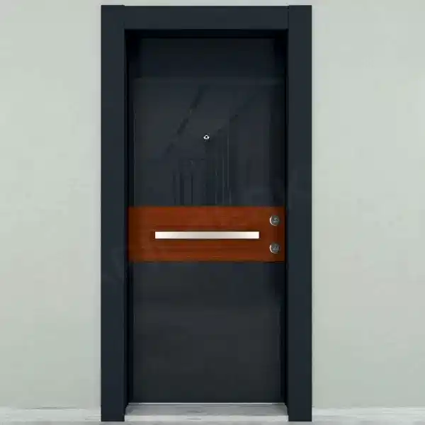 KM316CK Antrasit Gri Cam Çelik Kapı